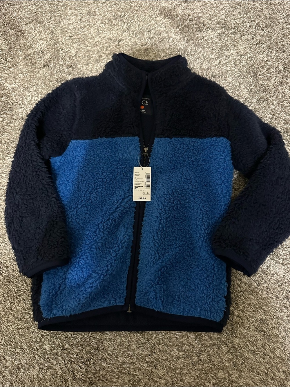 The Children's Place Colorblock Sherpa Jacket - Navy & Blue